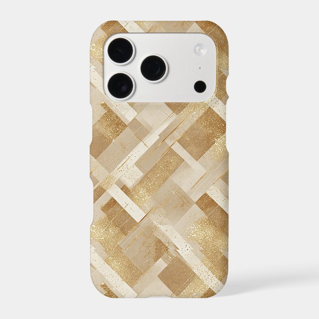 Abstract Gold Geometric Pattern with Metallic Iphone Case (Back)