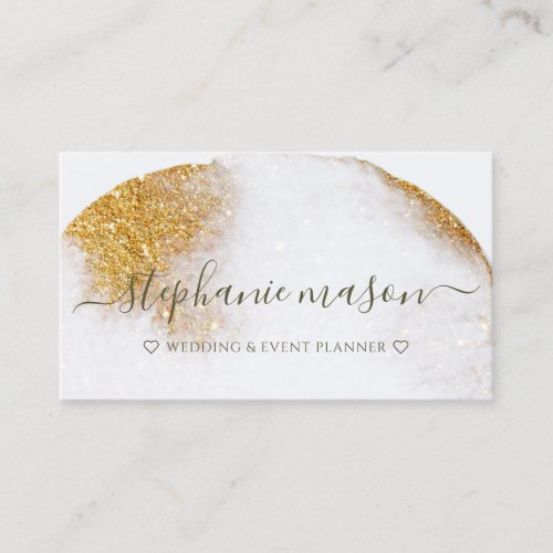 Abstract Gold Glitter Watercolor Business Card