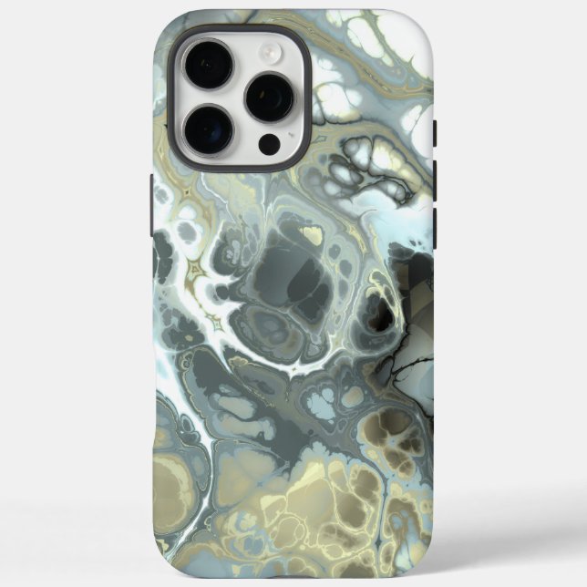 Abstract Gold & Gray Marble Stone Fluid Texture Case-Mate iPhone Case (Back)