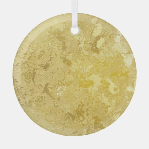Abstract Gold Grunge Texture Background Glass Ornament