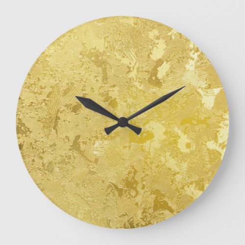 Abstract Gold Grunge Texture Background Large Clock