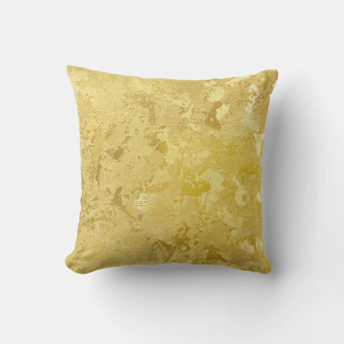 Abstract Gold Grunge Texture Background Throw Pillow