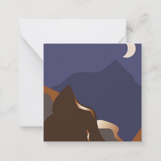 Abstract gold landscape note card (Front)