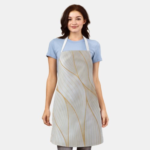 Abstract Gold Leaves Artwork  Apron