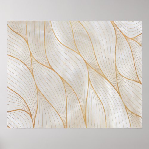 Abstract Gold Leaves Artwork  Poster