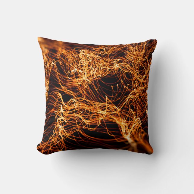 Abstract gold lights throw pillow (Front)