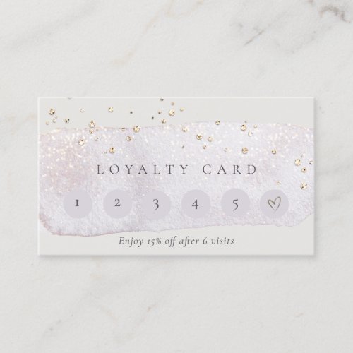 Abstract Gold Lilac Brush Stoke 6 Punch Loyalty Business Card