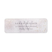 Abstract Gold Lilac Brush Stoke Monogram Address Label (Front)