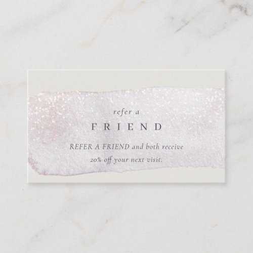 Abstract Gold Lilac Brush Stoke Refer a Friend Business Card