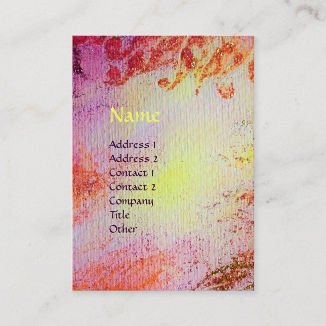 ABSTRACT GOLD MAGIC SWIRLS MONOGRAM BUSINESS CARD (Front)