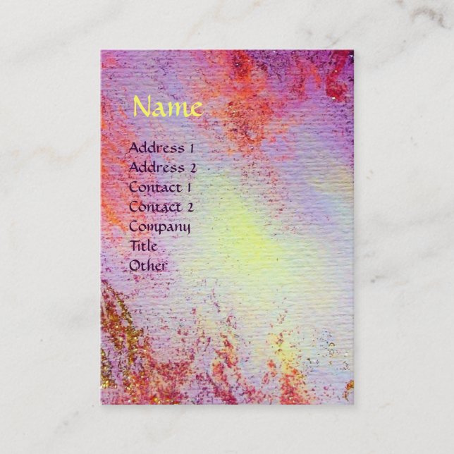 ABSTRACT GOLD MAGIC SWIRLS MONOGRAM BUSINESS CARD (Front)