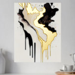Abstract Gold Marble and Black Drips Foil Prints<br><div class="desc">This Abstract Gold Marble and Black Drips Foil Poster Art Print is a stunning piece of artwork that blends different textures and colors to create a visually striking image. The background of the poster features a luxurious gold marble pattern, with swirls and veins of different shades of gold creating a...</div>