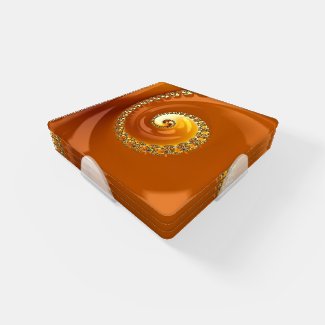 Abstract Gold Orange Gradient Spiral Fractal