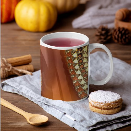 Abstract Gold Orange Gradient Spiral Fractal Coffee Mug