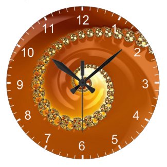 Abstract Gold Orange Gradient Spiral Fractal Large