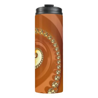 Abstract Gold Orange Gradient Spiral Fractal