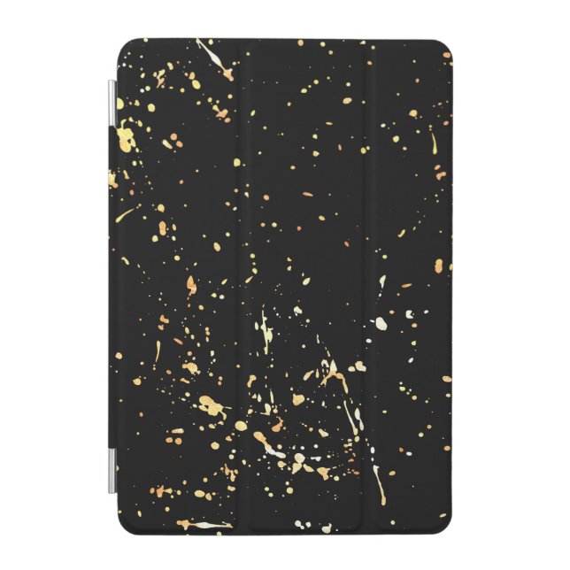 Abstract Gold Paint Splatter Design iPad Mini Cover (Front)