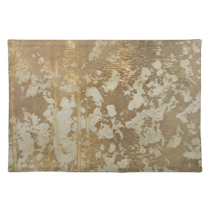 Abstract Gold Painting with Silver Speckles Cloth Placemat