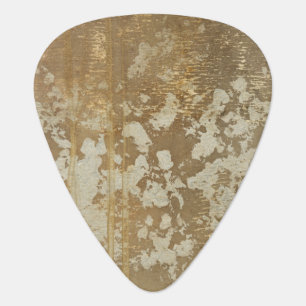 Abstract Gold Painting with Silver Speckles Guitar Pick