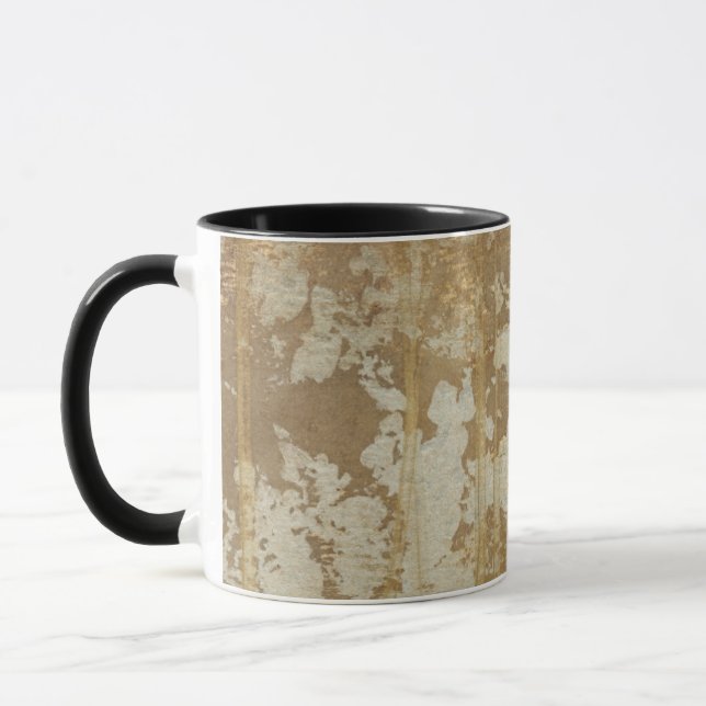 Abstract Gold Painting with Silver Speckles Mug (Left)