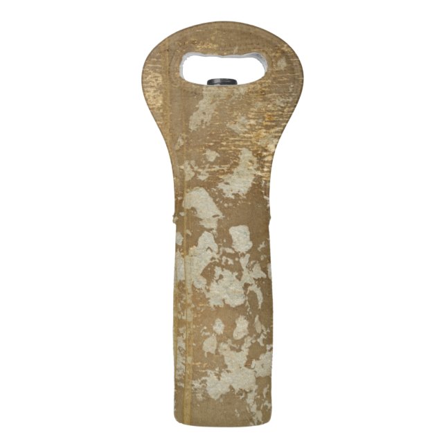 Abstract Gold Painting with Silver Speckles Wine Bag (Back)