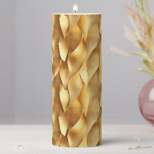 Abstract Gold Pattern Pillar Candle
