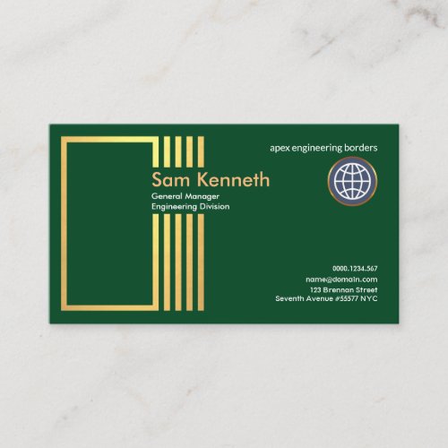 Abstract Gold Pillar Re_Bar Structural Engineering Business Card