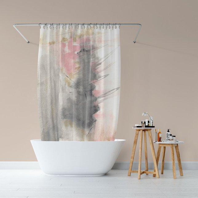 Abstract Gold Pink Art Painting Shower Curtain (Creator Uploaded)