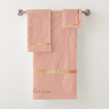 Abstract Gold Pink Floral