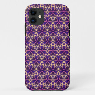 Abstract Gold Pink Flowers iPhone 11 Case