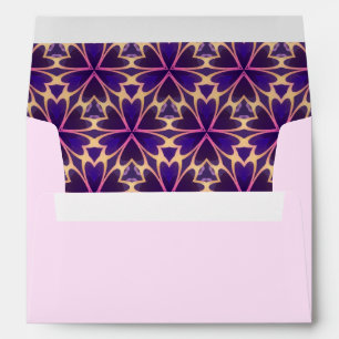 Abstract Gold Pink Flowers Envelope
