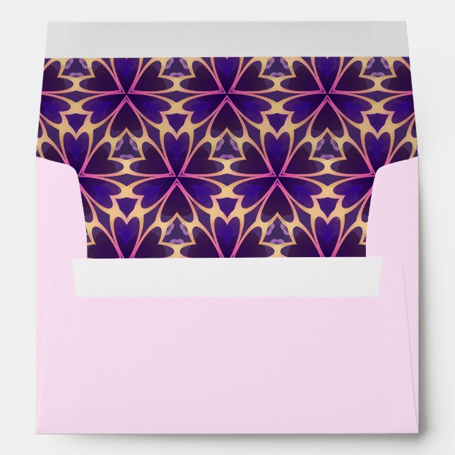 Abstract Gold Pink Flowers Envelope (Back (Bottom))
