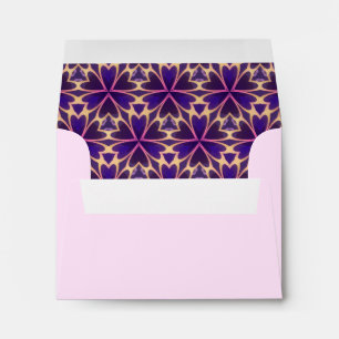 Abstract Gold Pink Flowers Envelope