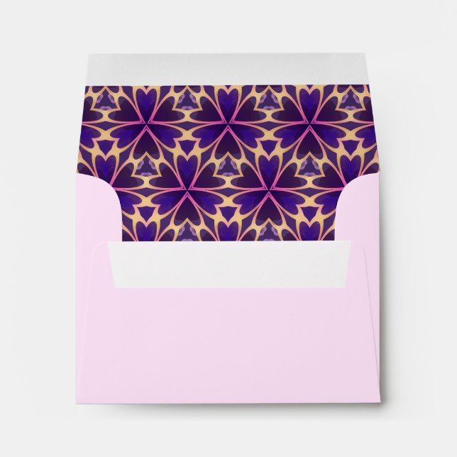 Abstract Gold Pink Flowers Envelope (Back (Bottom))