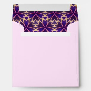 Abstract Gold Pink Flowers Envelope