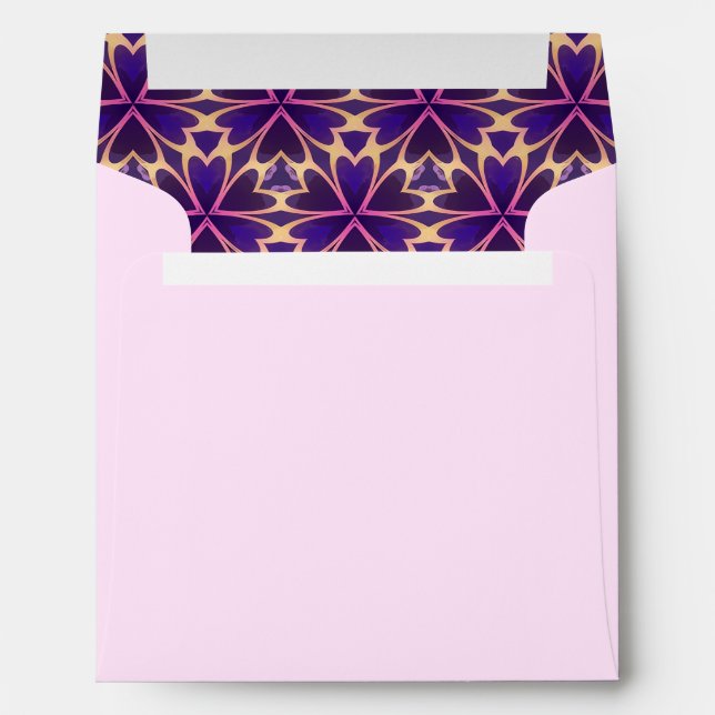 Abstract Gold Pink Flowers Envelope (Back (Bottom))