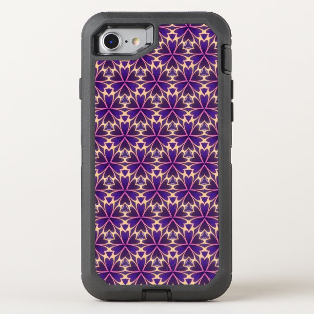 Abstract Gold Pink Flowers Otterbox iPhone Case (Back)