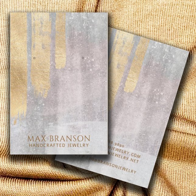 Abstract Gold Pink Jewelry Designer Display Cards (Creator Uploaded)