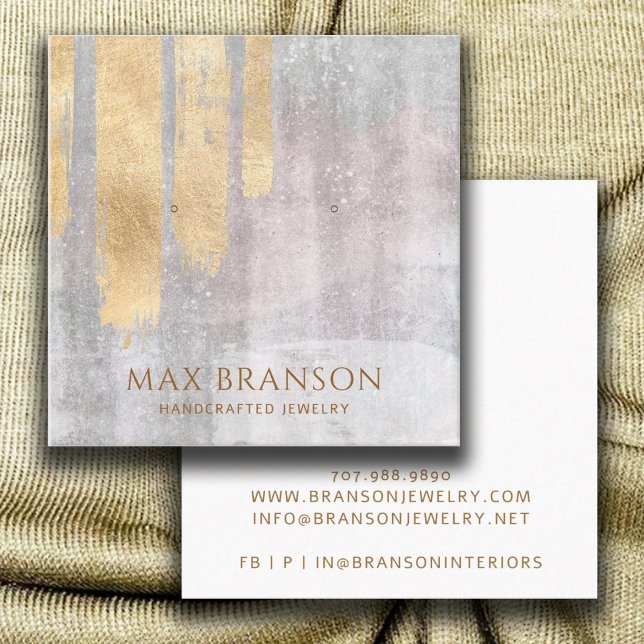 Abstract Gold Pink Jewelry Designer Display Cards (Creator Uploaded)