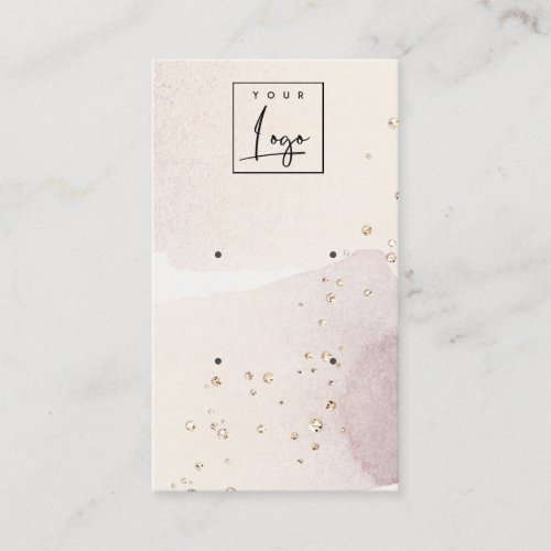 Abstract Gold Purple Logo 2 Earring Stud Display Business Card