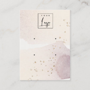 Abstract Gold Purple Logo 2 Earring Stud Display Business Card