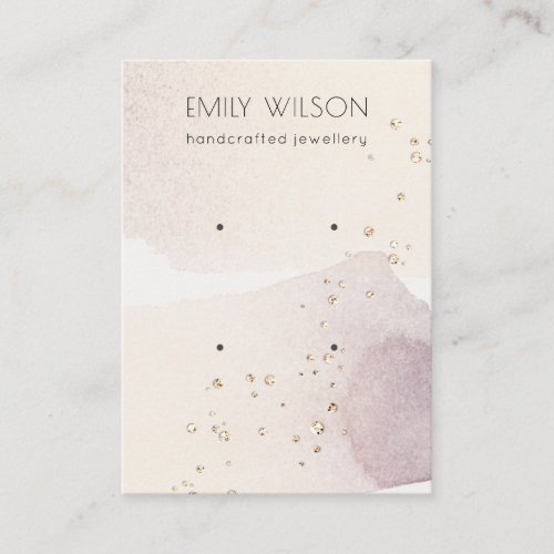Abstract Gold Purple Watercolor 2 Earring Display Business Card