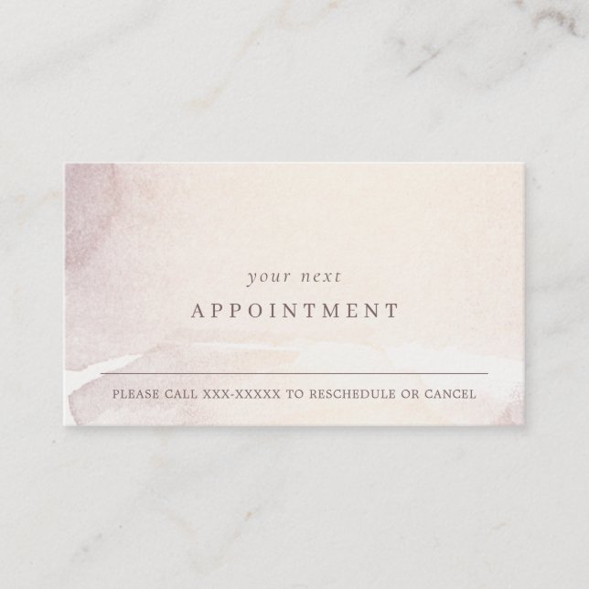 Abstract Gold Purple Watercolor Logo Appointment Business Card (Front)