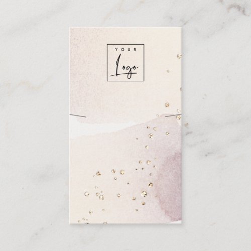 Abstract Gold Purple Watercolor Necklace Display Business Card