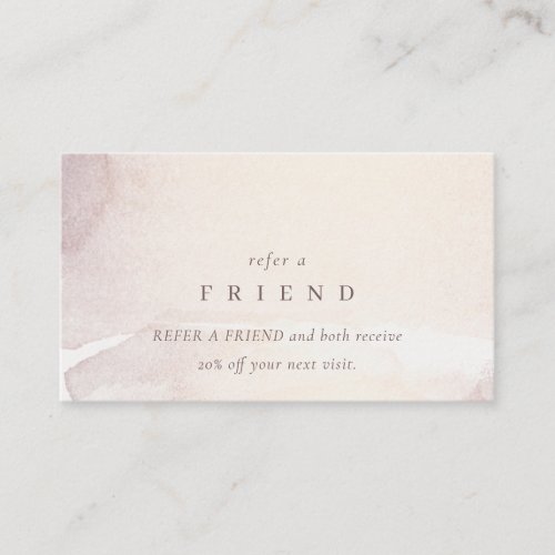 Abstract Gold Purple Watercolor Refer a Friend Business Card