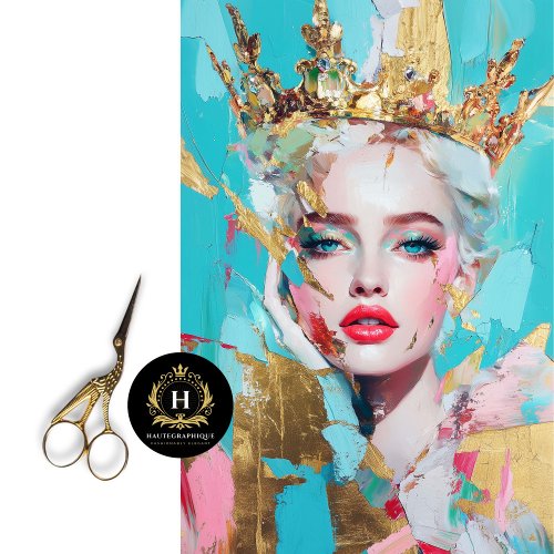 Abstract Gold Queen Decoupage Womens History Month Tissue Paper