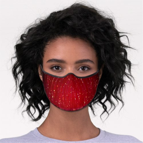 Abstract Gold Red Party Lights _ Modern Premium Face Mask