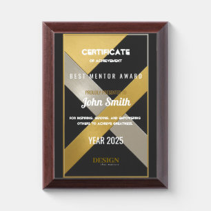 Abstract Gold & Silver Geometry Award Plaque