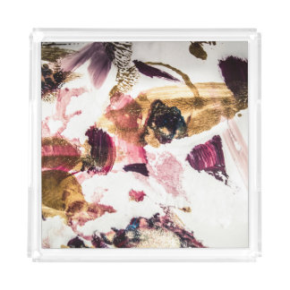 Abstract Gold Sparkles Creative Art Acrylic Tray