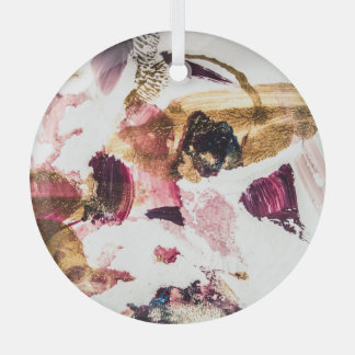 Abstract Gold Sparkles Creative Art Glass Ornament